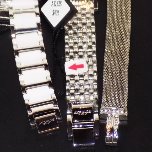 New $1335 Tags Akribos XXIV Women's 3 Watches Box Set Diamonds AK510 AK528 AK514 - Picture 7 of 12